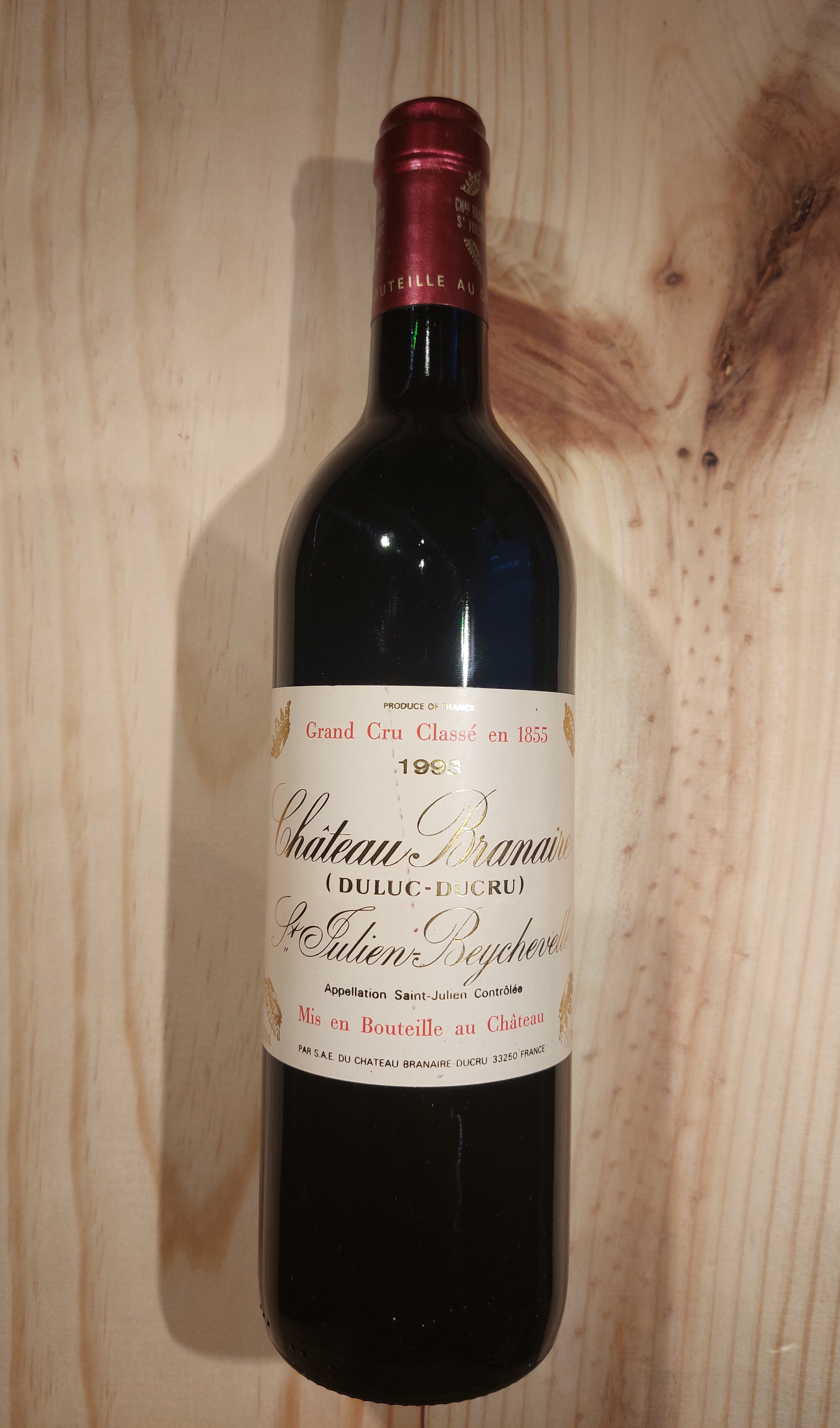 Chateau Branair 1993 St. Julien-Beychevelle AC, Grand Cru Class, Frankreich