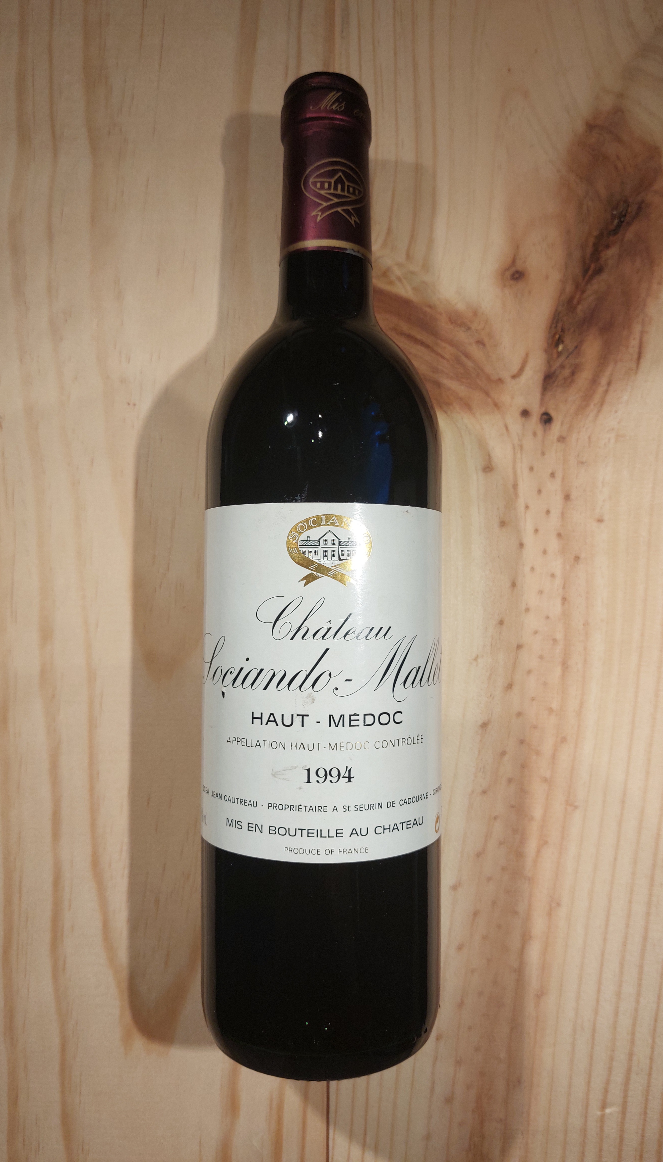 Chateau Sociando-Mallet 1994 AC, Medoc, Frankreich