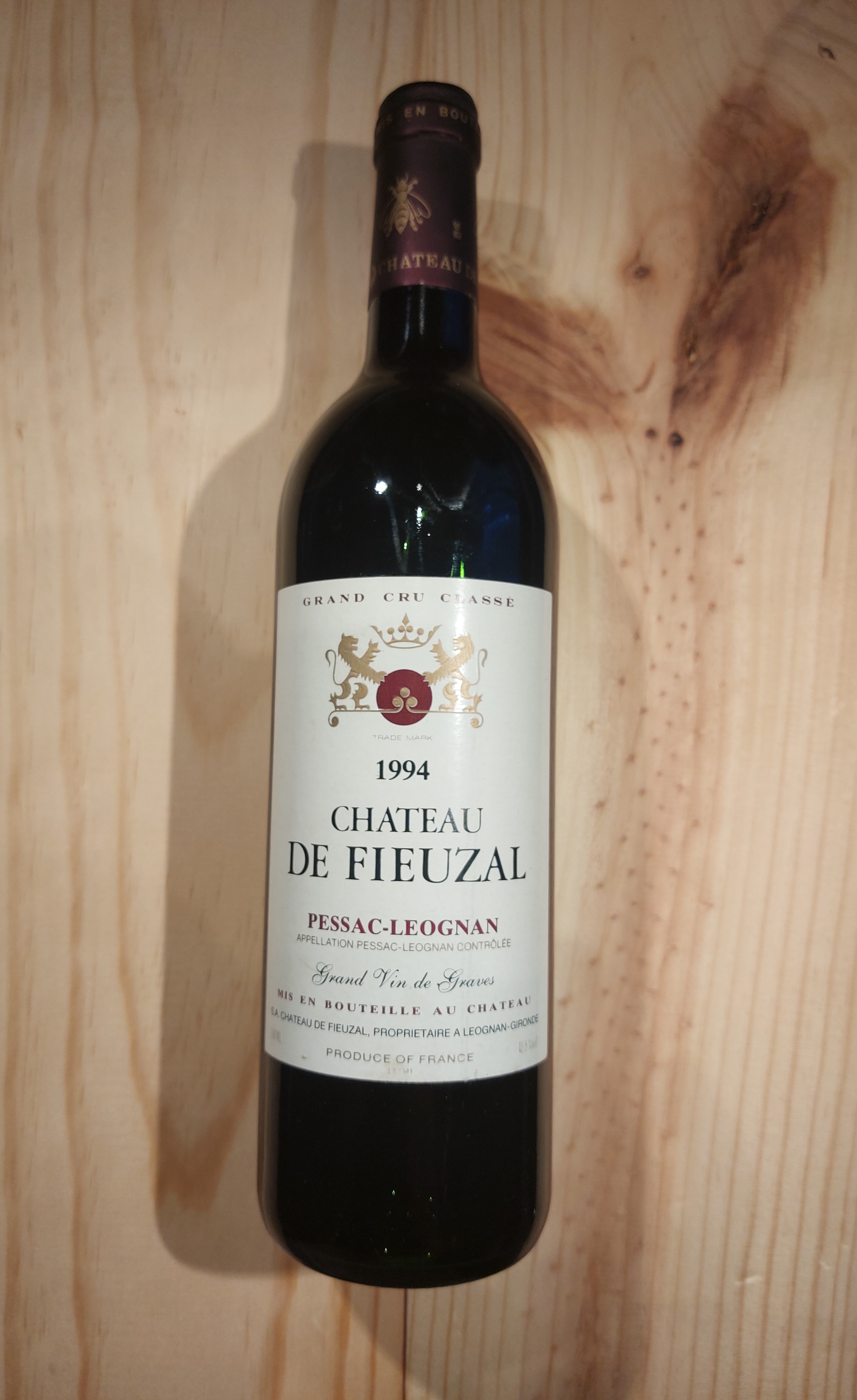 Chateau de Fieuzal 1994 Pessac-Leognan AC, Grand Vin de Graves, Frankreich